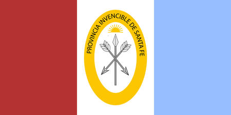 Flag of The Province of Santa Fe is a province of Argentina, located in the center-east of the country. Vector illustrationのイラスト素材
