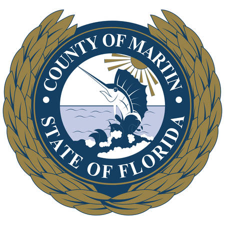Coat of arms of Martin County is a county located in the Treasure Coast region of the state of Florida, in the United States. Vector illustrationのイラスト素材