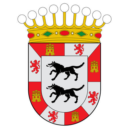 Coat of arms of Cuadrilla de Ayala is a comarca of the province of Alava, Spain. Vector illustrationのイラスト素材