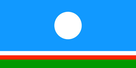 Flag of Sakha Republic (Yakutia) is a federal Russian republic. Vector illustrationのイラスト素材