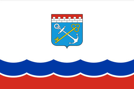 Flag of Leningrad Oblast is a federal subject of Russia. Vector illustrationのイラスト素材