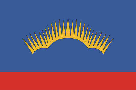 Flag of Murmansk Oblast is a federal subject of Russia, located in the northwestern part of the country. Vector illustrationのイラスト素材