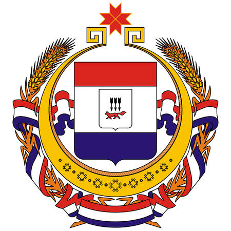 Coat of arms of Republic of Mordovia is a federal subject of Russia. Vector illustrationのイラスト素材