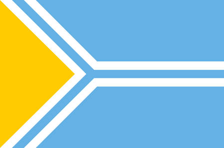 Flag of Tyva Republic is a federal subject of Russia. Vector illustrationのイラスト素材