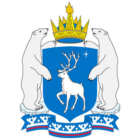 Coat of arms of Yamalo-Nenets Autonomous Okrug is a federal subject of Russia. Vector illustrationのイラスト素材