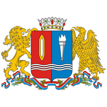 Coat of arms of Krasnogorsky District is an administrative and municipal district one of the thirty-six in Moscow Oblast, Russia.のイラスト素材