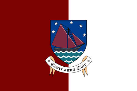 Flag of County Galway is a county in Ireland. Vector illustrationのイラスト素材