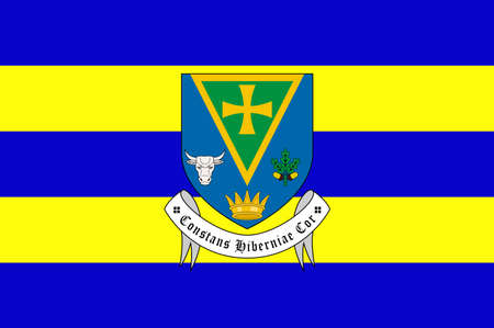Flag of County Roscommon is a county in Ireland. In the western region, it is part of the province of Connacht. Vector illustrationのイラスト素材