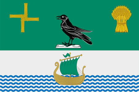 Flag of County Roscommon is a county in Ireland. In the western region, it is part of the province of Connacht. Vector illustrationのイラスト素材