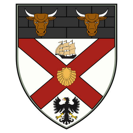 Coat of arms of County Galway is a county in Ireland. Vector illustrationのイラスト素材