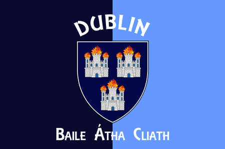 Flag of Sligo is a coastal seaport and the county town of County Sligo, Ireland. Vector illustrationのイラスト素材