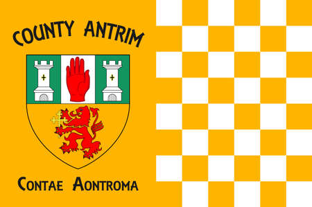 Flag of County Antrim is one of six counties that form Northern Ireland. Vector illustrationのイラスト素材