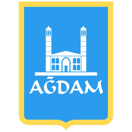 Flag of Agstafa is a town and the capital of the Agstafa Rayon of Azerbaijan. Vector illustrationのイラスト素材