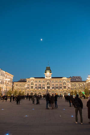 Christmas Eve in Trieste - Palaces and lightsの写真素材