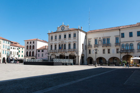 In the medieval village between woods and gardensのeditorial素材