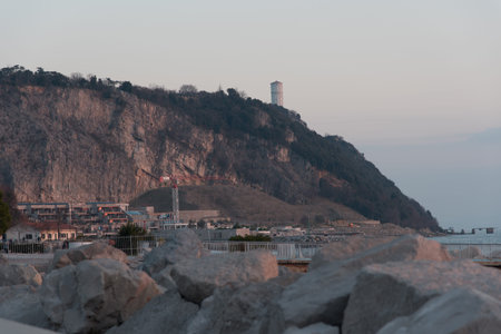 Harbor of the northern Adriatic at sunset. the Sistiana Bay