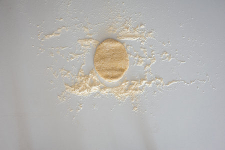 Dough kneaded in white background