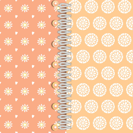 Easter pattern.Seamless set. Stylish elements. Embroidery and beads. For children's bed linen, kitchen line.のイラスト素材