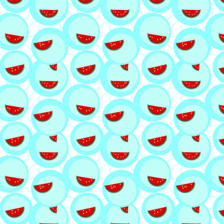 Watermelons. Fruit, food, sweet watermelon slices. Backgrounds are not seamless for scrapbooking, needlework and printing on all types of clothing and fabric. To decorate the menu in restaurants, cafes.の写真素材