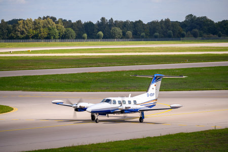 Munich, Germany - September 19, 2019: Piper PA-42-1000 Cheyenne IIIA with the aircraft registration...