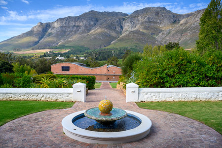 The Dornier Wines estate is located at the Stellenbosch Mountains in the Stellenbosch growing region in South Africa. A hotel and restaurant are attached to the wineryのeditorial素材