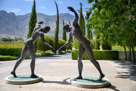 The Grande Provence Heritage Wine Estate is located at Franschhoek in South Africa. A hotel and restaurant are attached to the wineryのeditorial素材