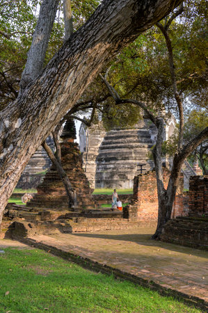 Wat Phra Si Sanphet in Ayutthaya, Thailandの写真素材