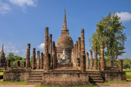 Sukhothai historical park, the old town of Thailand in 800 year agoの写真素材