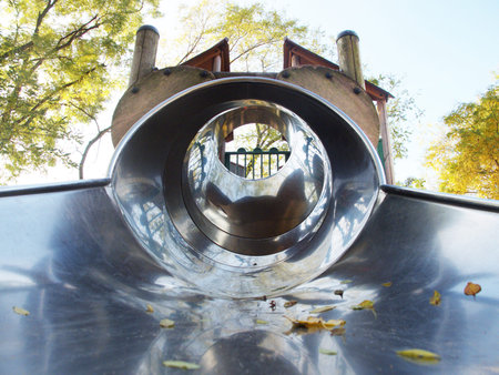 A view in a tunnel slideの写真素材