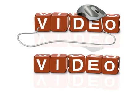 red dices spelling the word video with or without mouseの写真素材