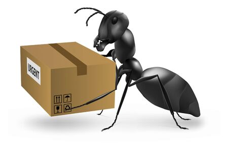 ant postman mailman delivering packageの写真素材