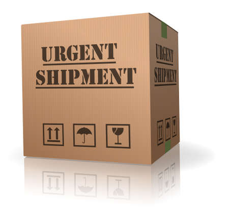 urgent shipping cardboard box packageの写真素材
