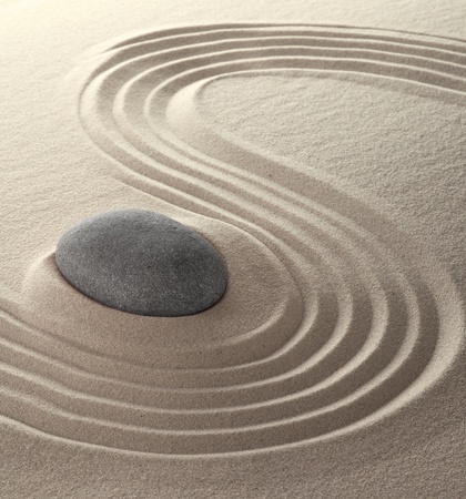 spa relaxation garden japanese culture concept for concentration and purity sand and stones backgroundの写真素材