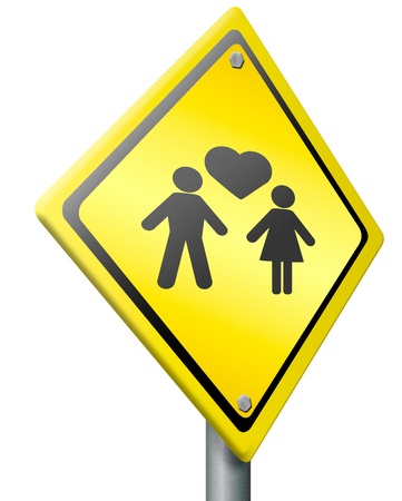 love happy couple warning signの写真素材