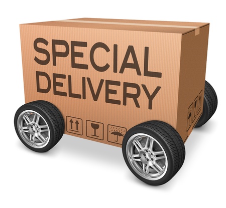 special delivery package shipment from online internet web shopの写真素材