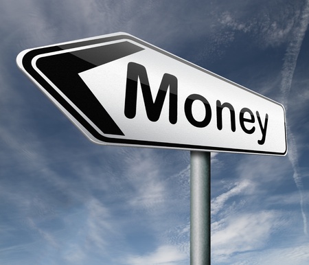 way to money search for cash or credit bank loan money icon money buttonの写真素材