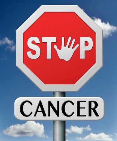 stop cancer by prevention and early diagnosis improve treatment prevent and find causes lung breast prostate liver cancersの写真素材