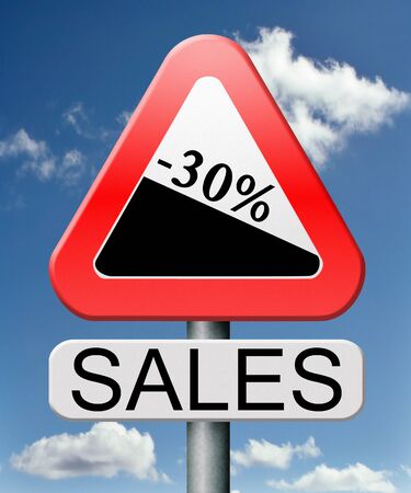 sale 30% off winter off for summer sales text on road signconcept for online web shop internet shopping icon or button. Bargain discount or reduction for extra low price promotion. の写真素材