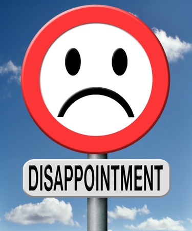 disappointment disappointed in people in gouvernment,in brand, church ,or society. Disappointing medical or sports resultsの写真素材
