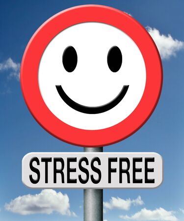 stress free totally relaxed without any pressure succeed in stress test trough stress management and control external pressureの写真素材