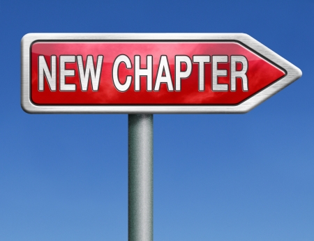 new chapter fresh start over or begin again and have an extra opportunity road sign arrow の写真素材