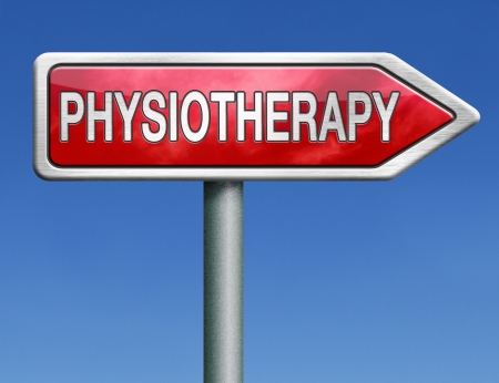 physiotherapy or physical therapy by therapist for rehabilitation after sports injury or accident の写真素材