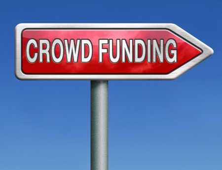 crowd funding crowdfunding or sourcefunding public money raising for a projectの写真素材