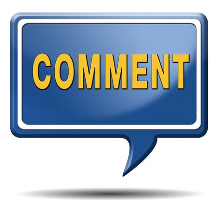 Comment sign or icon, feedback on blog and give your opinion and testimonialsの写真素材