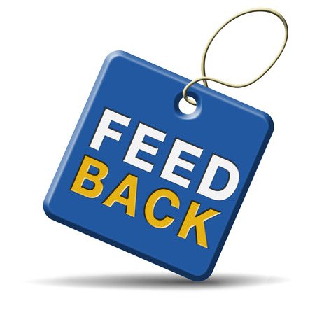 feedback icon or button for customer surveys and testimonials.の写真素材