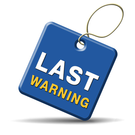 last warning sign or final notice icon. Ultimate chance sticker. の写真素材