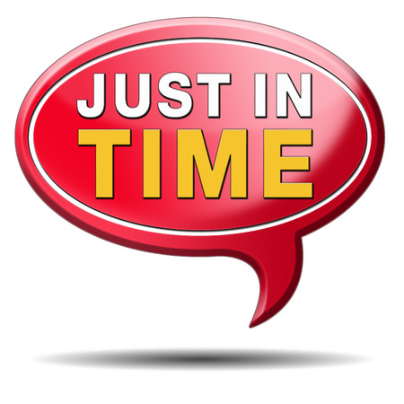 just in time delivery sign or icon under time pressure getting the deadline and being precise on time bannerの写真素材