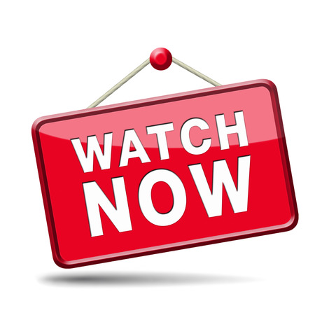 watch video or movie now online icon or button. Play multi media and start watchingの写真素材