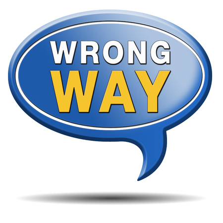 wrong way big mistake turn backの写真素材