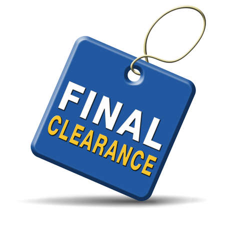 final clearance and big stock sale icon or sign for webshop sales or web shop buttonの写真素材